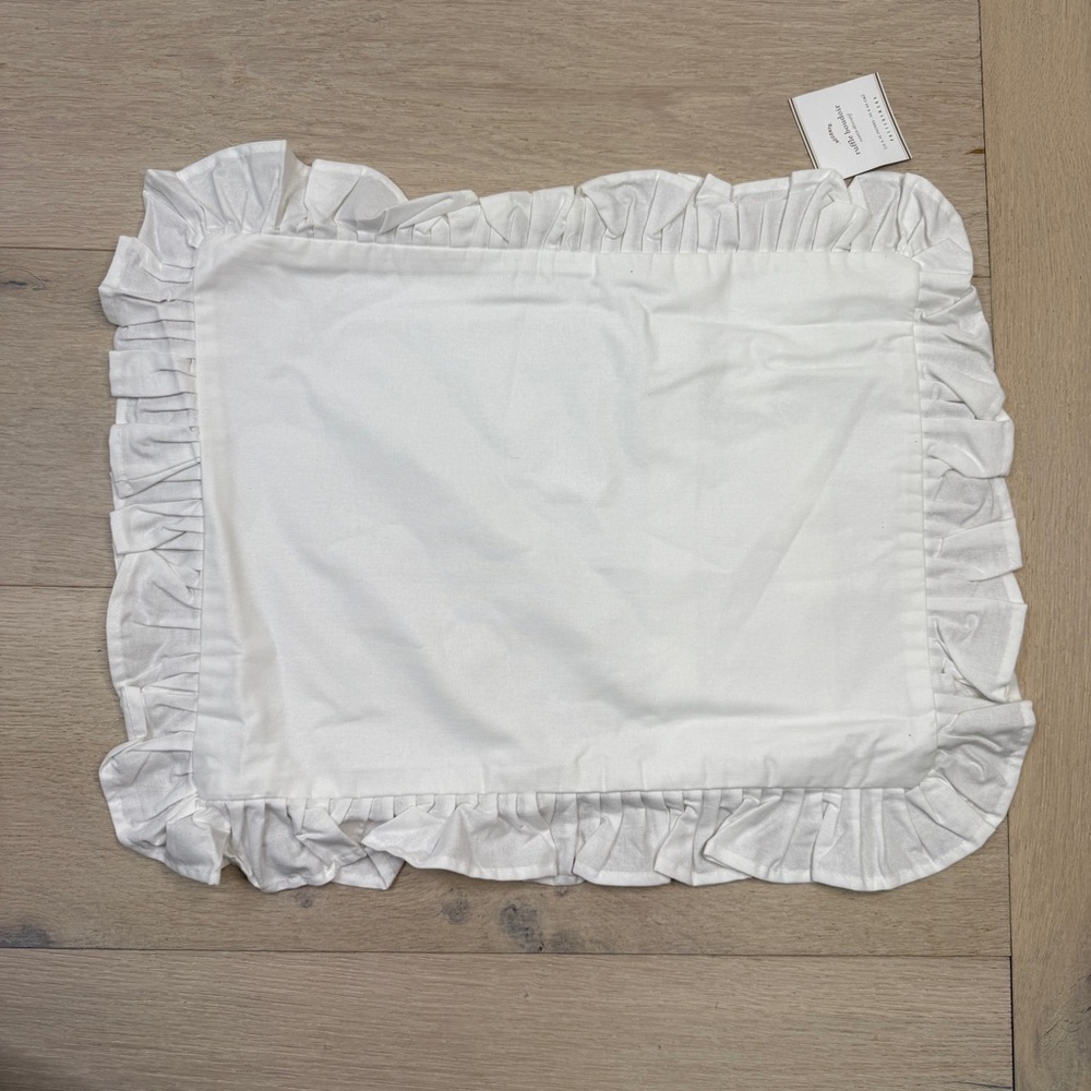 Pottery Barn White Ruffled Pillowcase
